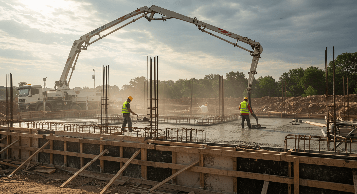 Betongkonstruktion och pumpning visualization