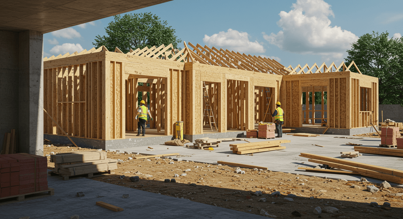 Byggande av bostadshus visualization