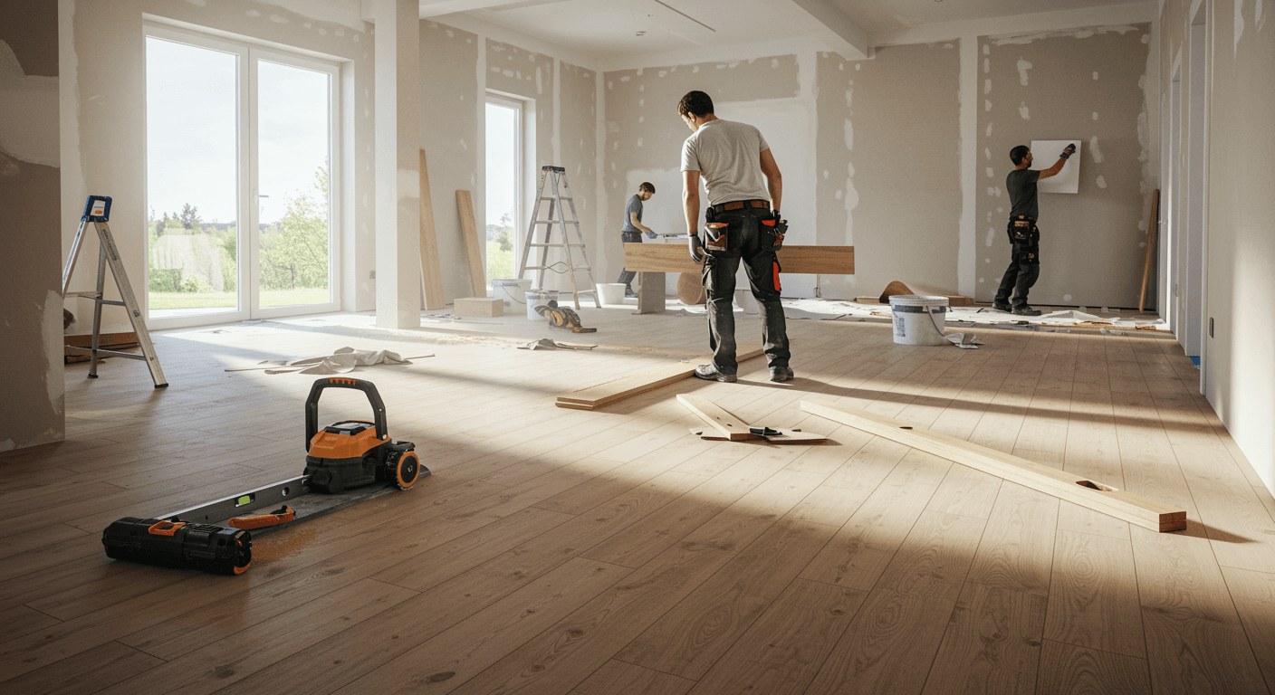 Målerirörelse och golvläggning visualization