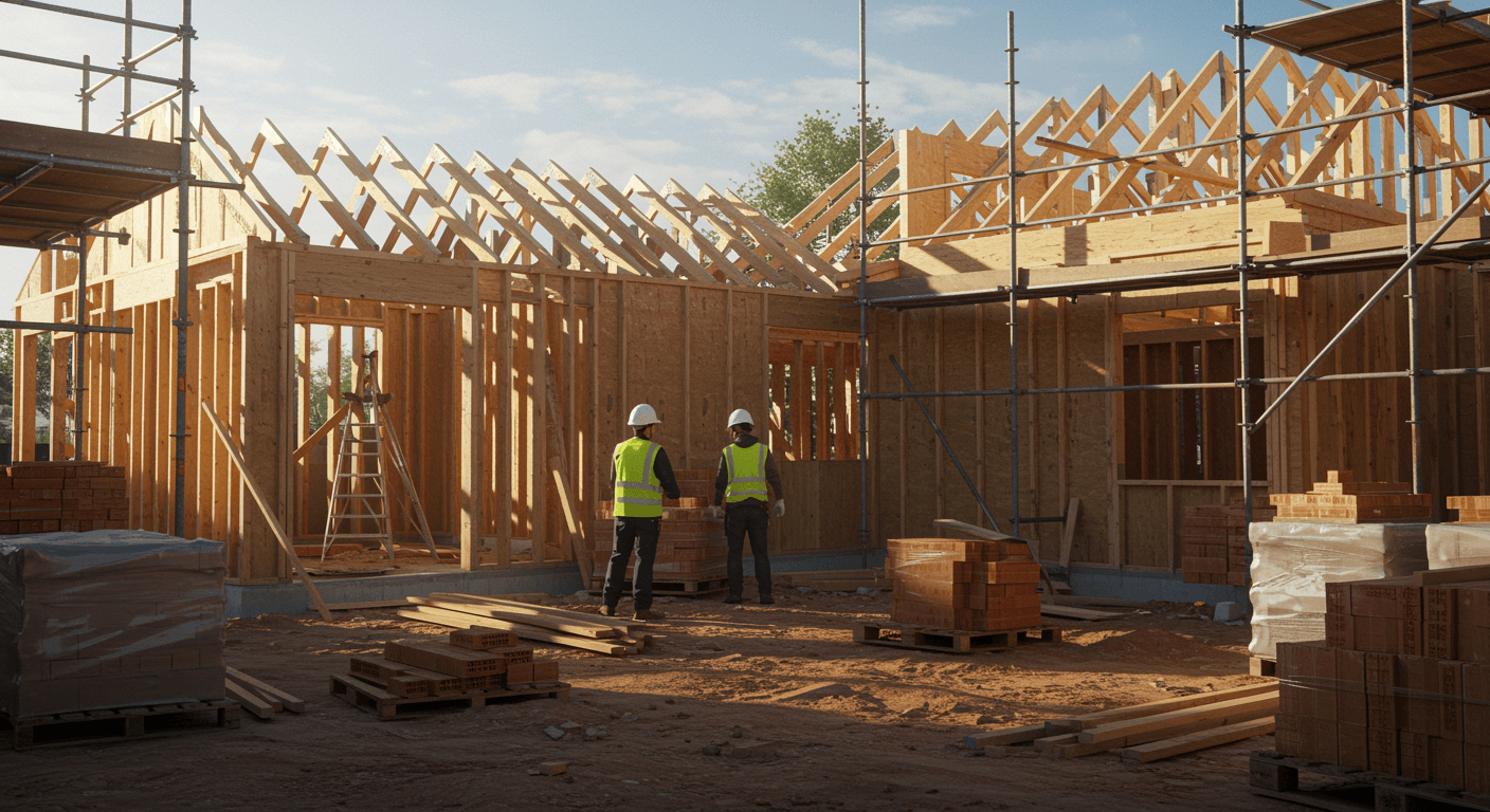 Byggande av bostadshus visualization