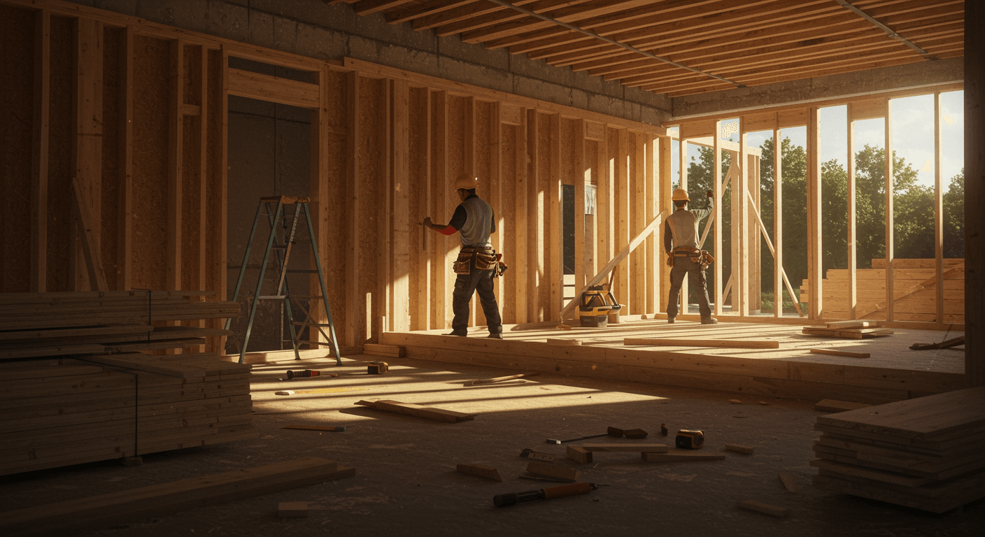 Byggande av bostadshus visualization