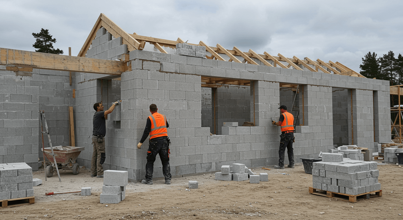 Byggande av stenhus visualization