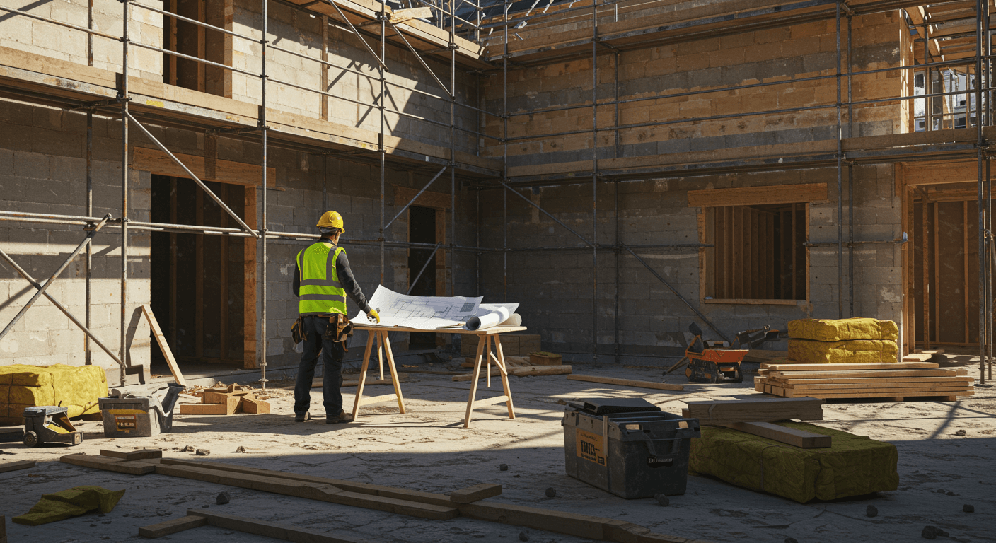 Byggande av bostadshus visualization